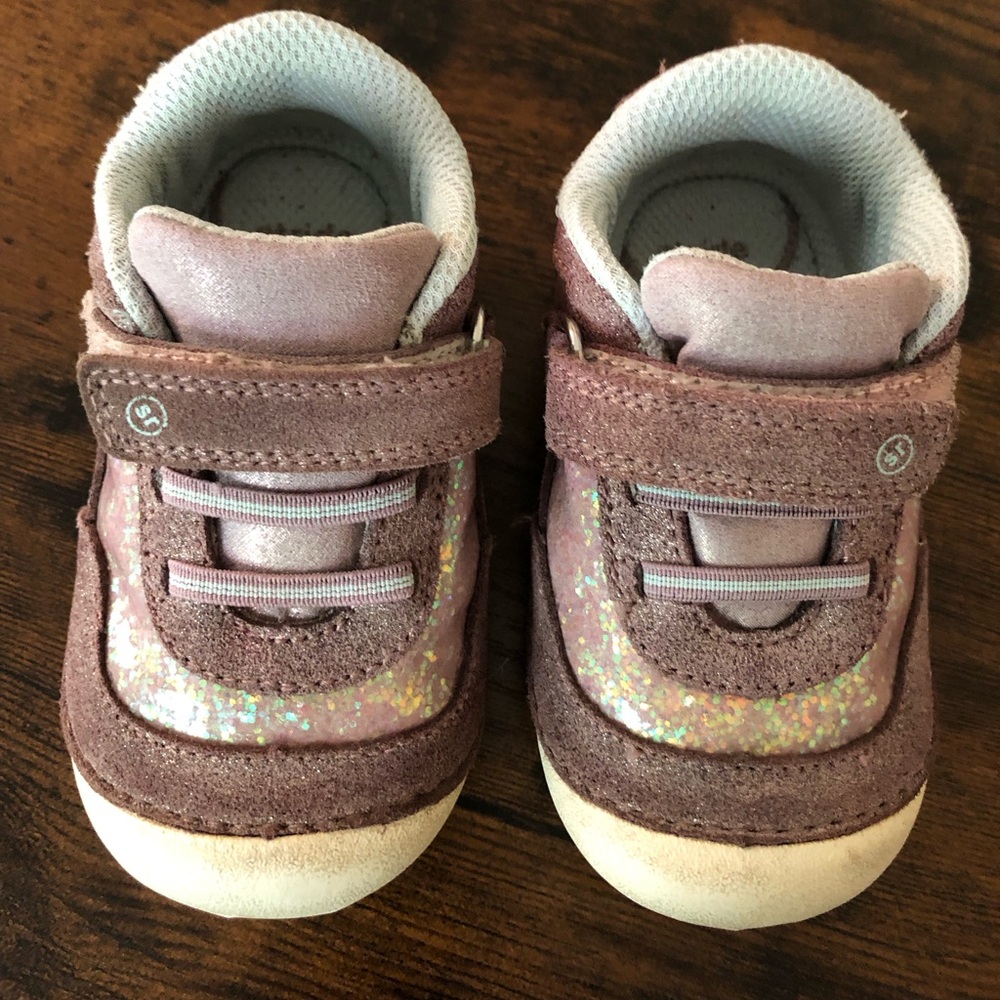 Stride Rite Glitter Suede Baby Walker Sneakers